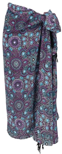 GURU SHOP Bali Sarong - Pañuelo de pared, falda, sarong, color morado y azul, para hombre y mujer, sintético