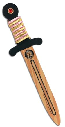 Liontouch - Épée WoodyLion, Or/Rose - Petite Taille, 3-6 Ans | Poignard en Mousse avec Pierre Précieuse pour Garçons et Filles | Accessoire d'Arme Sûre pour Jouer, S'habiller et Se Déguiser