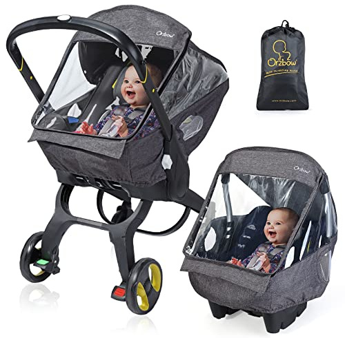 Car Seat Rain Cover, Compatible with Doona Infant Car Seat Stroller, Universal Rain Cover with Window for Waterproof, and Windproof, Breathable Baby Travel Weather Shield Stroller Accessories, Black