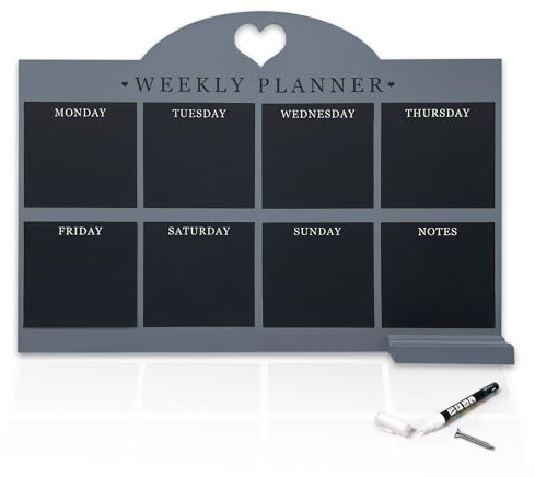 Empire Weekly Meal Planner and to Do List - Wall Mounted Daily Planner with a Pen, Dry Erase Board for Kitchen, Office & Home (Large, Blue)