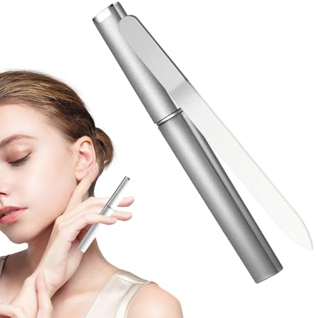 Lima per unghie in vetro con custodia | Stick per cuticole - Lima per unghie professionale portatile a doppio lato in vetro inciso, manicure e pedicure, regalo per la cura delle unghie Sirseon