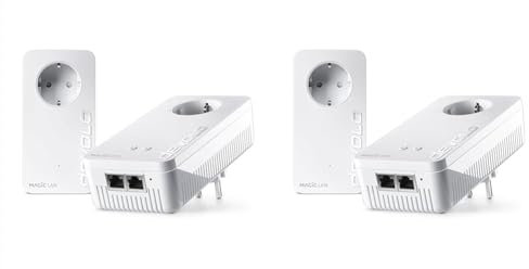 Devolo Magic 2 WiFi 6 Starter Kit, WLAN Powerline Adapter & Access Point, bis zu 2.400 Mbit/s, Mesh WLAN, 2x Gigabit LAN, dLAN 2.0, weiß