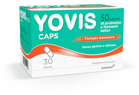 Yovis Caps, Probiotici per il Benessere Intestinale, 50 Miliardi di Fermenti Lattici Vivi, Senza Glutine e Lattosio, 30 Capsule Deglutibili