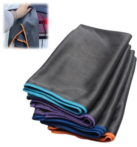 Maison culte maisonculte TopClean- Chiffon en Fibre de Carbone - 2/3/4 Serviette Nettoyage sans Trace 40 * 50cm pour Verre, Vitre, Lunettes, Vaisselle, Cuisine, Ménage chiffon fibre de carbone