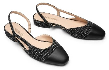 DREAM PAIRS Chaussures plates décontractées à bout pointu pour femme - Confortables - Chaussures plates à enfiler, 38 EU