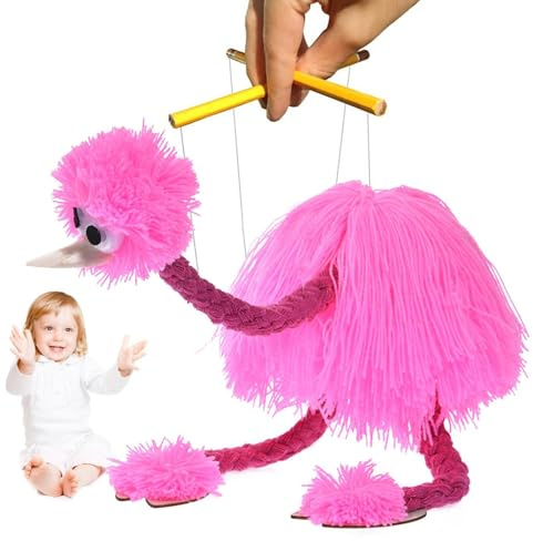 Straußen-Puppen-Seil, Marinette-Marionette-Puppe, interaktive Puppe, realistisch, handgefertigt, Marinette aus Straußen, für Simulationsspiel