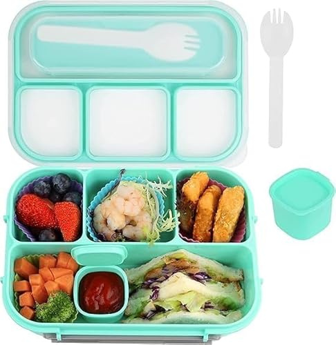 Urban London Lonchera Bento duradera a prueba de fugas, 4 compartimentos, sin BPA, apta para microondas, congelador y lavavajillas, ideal para la escuela, trabajo, picnics y preparación de comidas