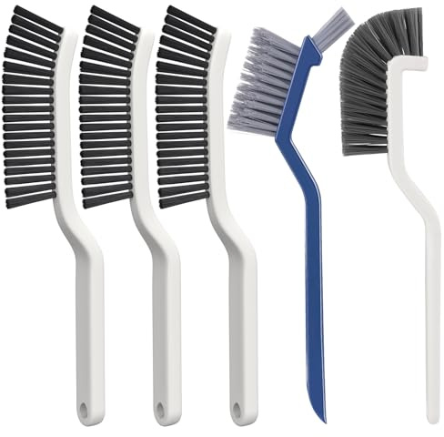 UniBeos 5 Piezas Cepillo Limpieza Hogar, Cepillo de Limpieza de Grietas, Cepillos de Limpieza Hogar, Cepillo Cerdas Duras, Cepillo para Limpia Juntas, para Cocina Baño Ranura de Puerta de Ventana
