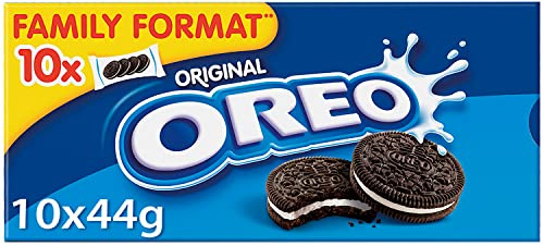 OREO Original – Knusprige Kakaokekse mit leckerer Crèmefüllung mit Vanillegeschmack – 10 x 44g