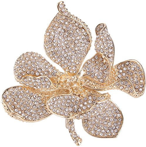 EVER FAITH Damen Österreichische Kristall Bridal Orchidee Blütenblatt Brosche