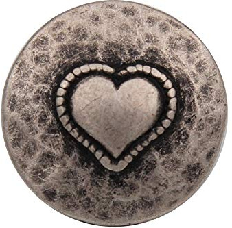 6 Stück silber geschwärzt, antik, Metall Knöpfe Herz günstig 15mm oder 18mm Metallknöpfe, Trachtenknöpfe (15mm)