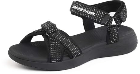 DREAM PAIRS Sandalias Deportivas Mujer Trekking Ligeros con Suela MD Antideslizante y Plantilla EVA para Playa Aire Libre,Size 38,Negro,QDL19001L