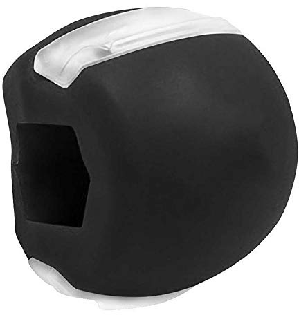 YONII Kiefer-Übungsball, Jawline Neck Toning-Übungs-Kau-Fitnessball, Doppelkinn-Gesichts-Übungsball, Mund-Übungsball, Schwarz