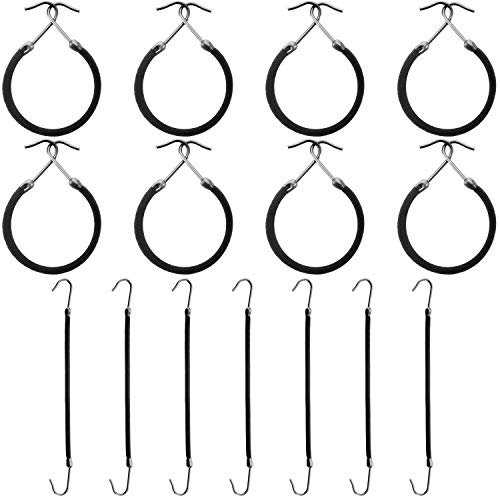 Chuangdi 15 Stücke Haargummi mit Haken Pferdeschwänze Haken Gummiband Elastisch Haar Styling Gummibänder für Frauen Haarstyling(Schwarz)