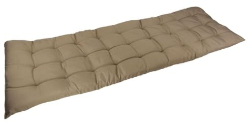 Marabella Auflage für Gartenbank 150x40x4cm Sitzauflage Polsterauflage Bankauflage, Farbe:Taupe