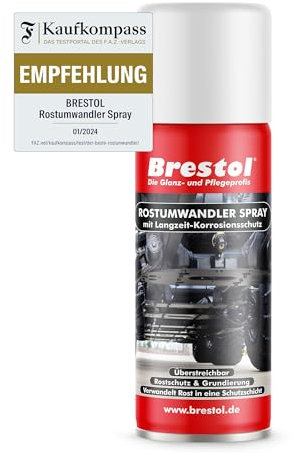Brestol® ROSTUMWANDLER SPRAY 400 ml - Rostkonverter mit Langzeit-Korrosionsschutz & Grundierung - Rost-Umwandler Roststopp Rostschutz Grundierer Rostentferner Roststop Rostlöser Rostsanierer