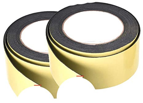 Cinta autoadhesiva de espuma gruesa para aislamiento acústico, absorción de impactos, burletes, sello de tiro, puertas, ventanas, negro, ancho de una cara, 5 cm de largo, 10 m, 3 mm
