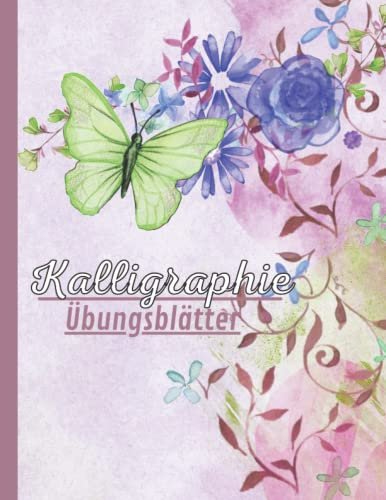 Kalligraphie Übungsblätter: Übungsheft mit Kalligrafie Papier | Übungsheft mit Vorlagen für moderne Kalligraphie und HandLettering | Seiten zum Üben ... Kalligraphie schräger linierter Leitfaden