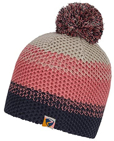 Ziener Unisex Kinder Ishi Bommel M tze gestrickt Fleece Futter dreifarbig, pink vanilla, S EU