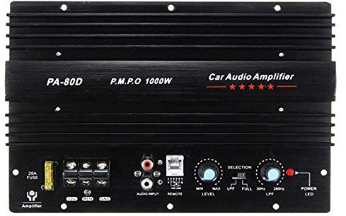 Nicfaky Amplificador de audio para coche de 12 V 1000 W, amplificador de subwoofer PA-80D