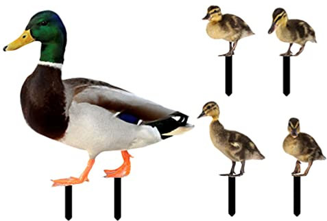 BESTonZON 5 piezas de enchufe de jardín, figura de patos, decoración de jardín, decoración de animales, enchufe de Pascua, figura decorativa, taburete de Pascua, estatua de césped, patio