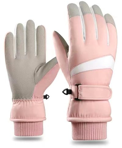 Guantes de Esquí Mujer Térmicos Impermeables de Invierno Guantes a Prueba de Viento para Mujeres Pantalla Táctil Guantes de Pantalla Táctil Caliente Engrosada para Esquiar Correr Ciclismo (rosa1)