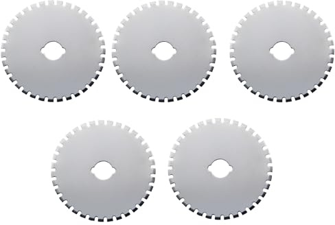 Vleant 5 Stück gepunktete Linie 45 mm Rollschneider-Ersatzklingen, langlebiger Rollschneider, vielseitige Klingen für Quilten, Scrapbooking, Nähen, Kunsthandwerk