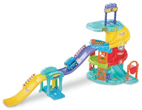 VTech TUT TUT Baby Flitzer - Parkhaus – Interaktive Parkgarage Mit Beweglichen Elementen, Melodien, Liedern und Mehrsprachigem Bus – Für Kinder Von 1-5 Jahren
