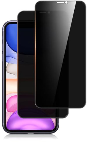 YLK 2 Pezzi Privacy Pellicola Protettiva per iPhone 11/XR, Copertura Totale Vetro Temperato Completa Film AntiSpy per iPhone XR/11 (6,1 pollici) (2 Pezzi)