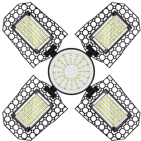 nmbhus Lampada da Garage A LED Proiettore E27 Lampadina 200W 300W 400W Illuminazione Industriale Magazzino Pieghevole Lampara Plafoniera da Palestra (Color : E27-E26, Size : 400W Cool White)