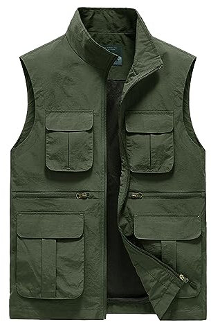 Herren Outdoor Fotografie Wandern Weste Camping Vest Weste Freizeitweste für Jagd Angeln Camping Leicht Safari Weste Arbeit Reise Ärmellos Jacke Weste Herren Sommer Anglerweste