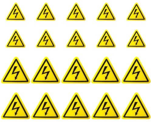 20 Warnaufkleber, Elektrische Gefahrenaufkleber, Dreieckige Warnaufkleber, Selbstklebende Aufkleber, Gelbe Warnaufkleber
