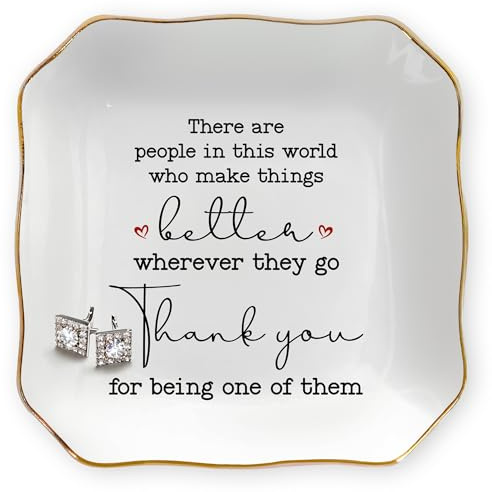 OASSIE Thank You Gifts for Women, Retirement Gifts - 4x4 Ceramic Dish Tray