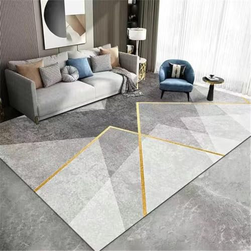 RUGMRZ Teppich Jugendzimmer Jungen Anti-Rutsch Teppich 160x200CM waschbare teppiche Kinderteppich Jungen Grau Rutschfester und Antifouling-Teppich mit modernem Streifenmuster