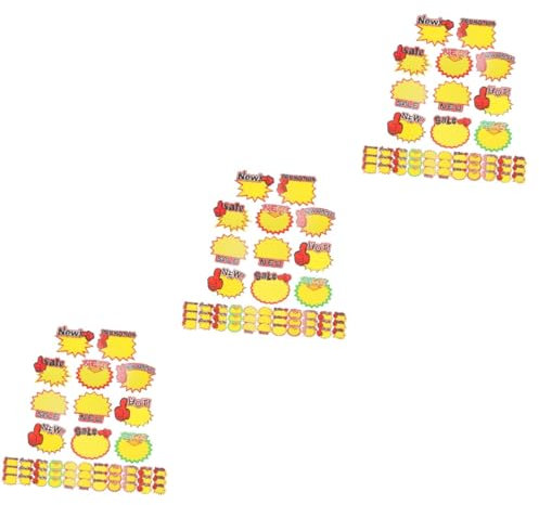 VILLCASE 3 Sätze Preisaufkleber Verkaufskarten Preisschilder Zeichen Preisschilder Für Kleidung Preisauszeichnungsetiketten Für Obst Und Gemüse Papier 600 Stück * 3