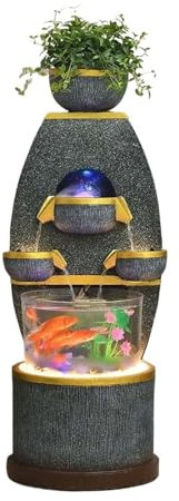 Fontana da tavolo Zen rilassante Fontana con acquario e atomizzatore - Fontana a circolazione d'acqua - Suono dell'acqua pacifico e rilassante - Fontana a cascata for la decorazione di casa e ufficio