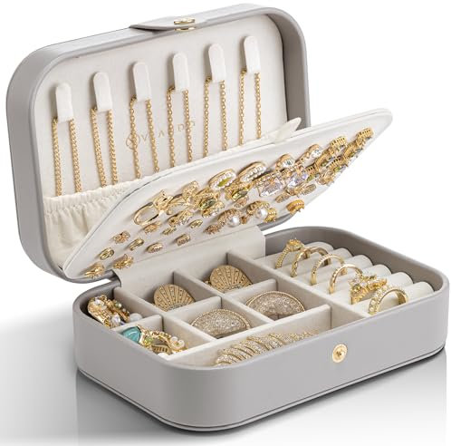 Vlando Portagioie da viaggio, portagioie donna, organizer per gioielli, per orecchini, custodia da viaggio, idea regalo per donne e ragazze