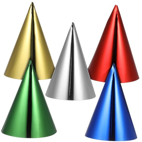 OHPHCALL 15stücke Teiliges Bunte Geburtstagsfeierhüte Aus Papier Klassische -design Für Erwachsene Und Bequem Und Elastisch Partydekoration
