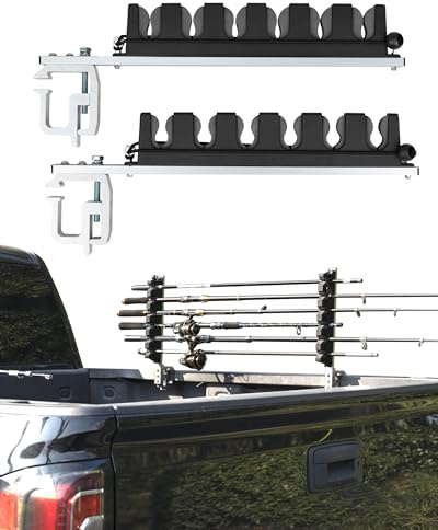 SPIRRELAB Truck Bed Fishing Rod Holders for 6 Rods, Fishing Gift for Men