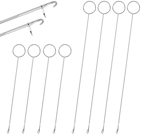 YQQYG 8 PCS Loop Turner Sewing Tool, Fabric Tube Turner Tool with Latch for Weaving Sewing Tools, Stringing, Silicone Beads Weaving
