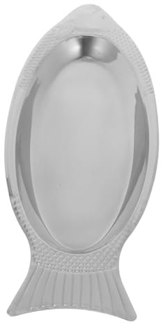 VICASKY 1pezzi Piatto in Acciaio Inossidabile Forma Di Pesce Vassoio Per Cottura Vapore Resistente Ad Alte Temperature Design Creativo Per Cucina e Servizio Facile Da Pulire