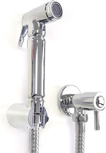 Xcel Home Chrome Handheld Bidet Shattaf Douche Shower Spray Kit | Brass