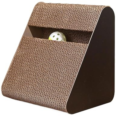 Griffoir triangulaire pour chat avec boule rotative pour l'interaction et le plaisir des griffes