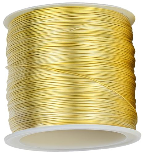 Koppartråd för smyckestillverkning, 18 Gauge, 0,04 tum x 591 tum/1 mm x 15 m, mjuk, flexibel koppartråd, icke-missfärgad, för armband och örhängen, bra för gör-det-själv-smycken och hantverk