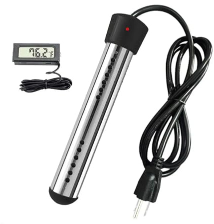 Bärbar varmvattenberedare för poolen, 120 V, 1 500 W, elektrisk dykvärmare med digital termometer för uppblåsbart poolbadkar