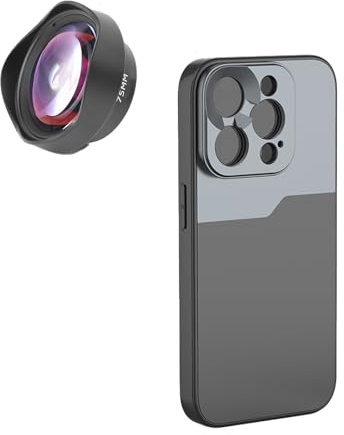 TEHAOUU Phone Case & 75mm Macro Lens Combo Compatible with iPhone 16/17 Series, 17mm Thread Protective Cover & Mobile Macro Photography Accessory (15 Pro)