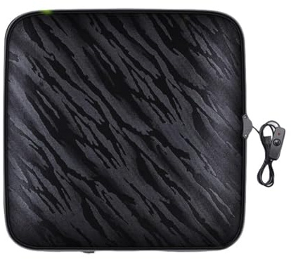 Beheizbares Autositzkissen, Quadratisches Sitzkissen Mit USB-Anschluss, Rutschfester, Beheizbarer Bezug, Tragbares Beheizbares Winterkissen Fürs Büro(Black)