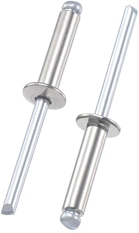TOP-VIGOR Blind Rivets 5mm x 20mm, 304 Stainless Steel Closed End Pop Rivets for Metal, Sealed Steel Rivets with Pull Mandrel for Construction, Machinery & Furniture, 25 Pack