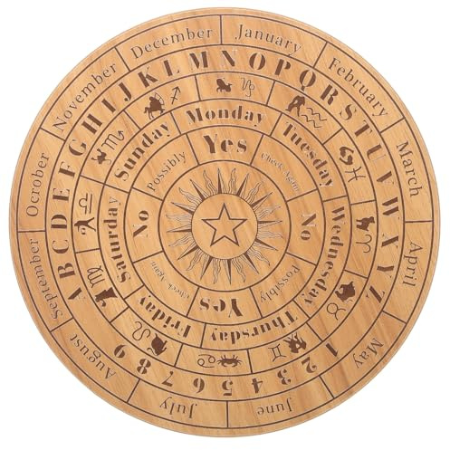 Kisangel Holz Pendelbrett Wicca Wahrsagebrett Großzügig Poliert mit Kunstvoller Gravur für Tarot Esoterik