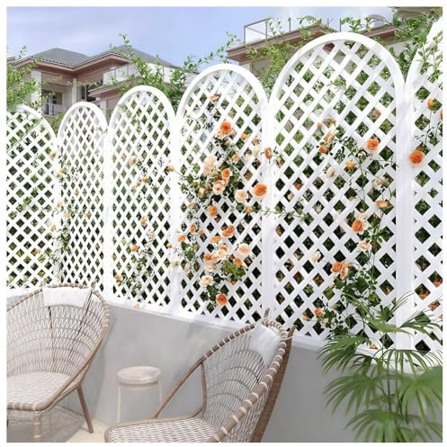 Panneau De Clôture Décoratif Extérieur En Treillage Blanc – Brise-vue Pour Terrasse, Balcon, Jardin Et Décoration Murale – Paravent Décoratif Autoportant(White-a,90x120cm/35.4x47.2)